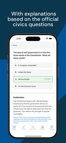 USCIS US Citizenship Test Screenshot 6 of 10