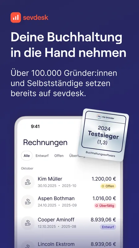 sevdesk Buchhaltung & Rechnung screenshot 1 of 7