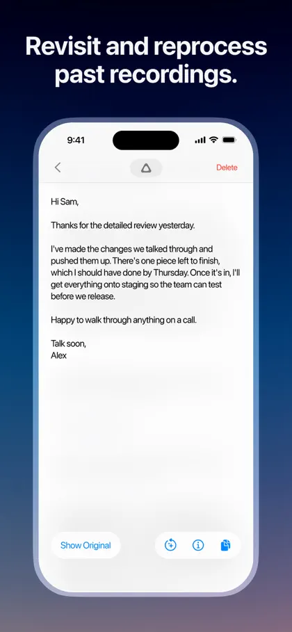 Screenshot 4 di 6 di Superwhisper - AI Dictation