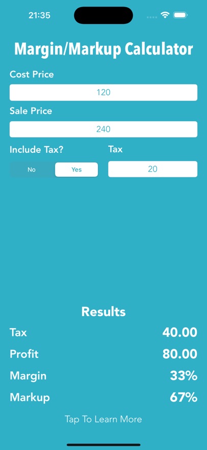 Margin/Markup Calculator