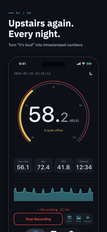 Noise Meter: Log & Report Screenshot 1 of 6