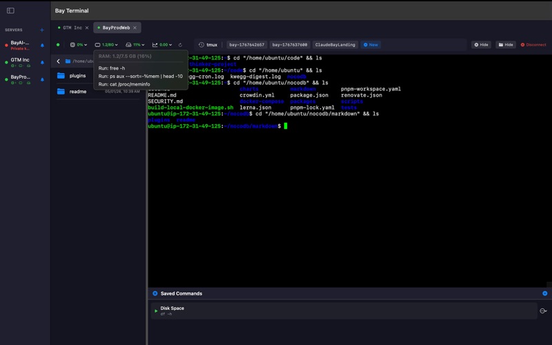 Bay Terminal app screenshot
