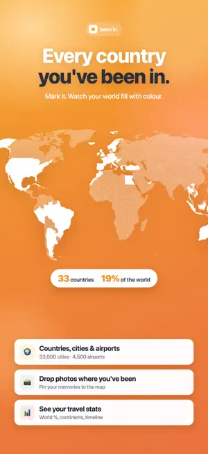 been in: travel tracker & map screenshot 1