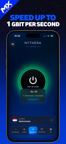 Nythera VPN: Fast & Secure VPN iPhone screenshot