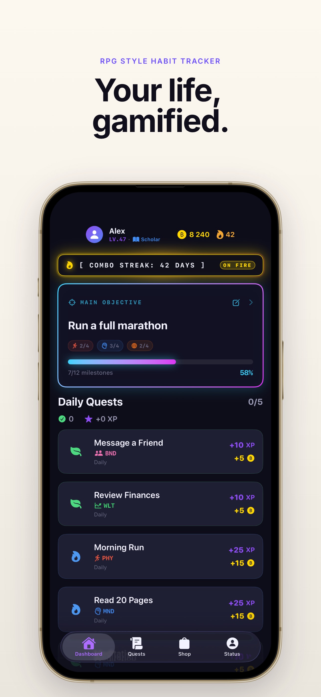 Screenshot 1 of Odyssey: Goals & Habit RPG