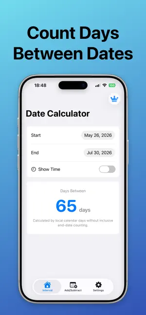 Date Calculator - DateMath screenshot 1