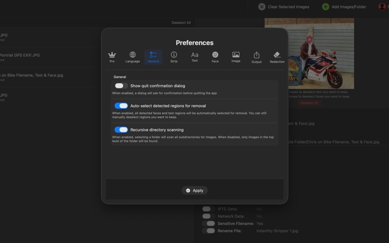 Identity Stripper screenshot