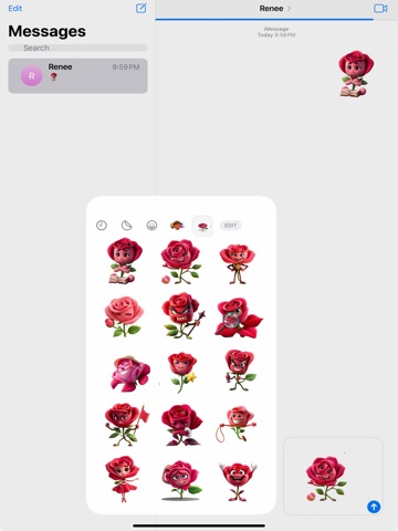 Velvet Rose Stickers iPad screenshot
