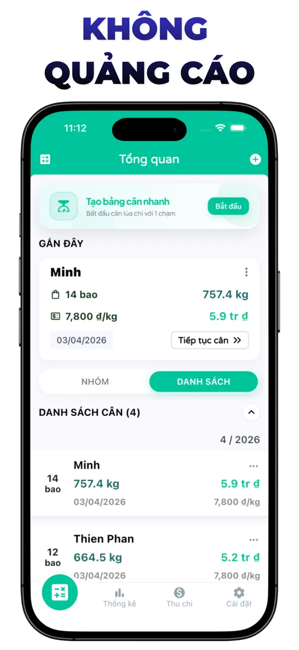Screenshot #2 pour Cân Nông: Ghi Lúa & Nông Sản