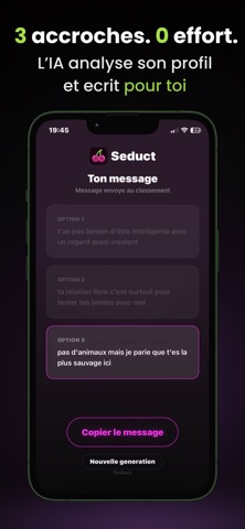 Seduct: Rizz & Accroche IA iPhone screenshot