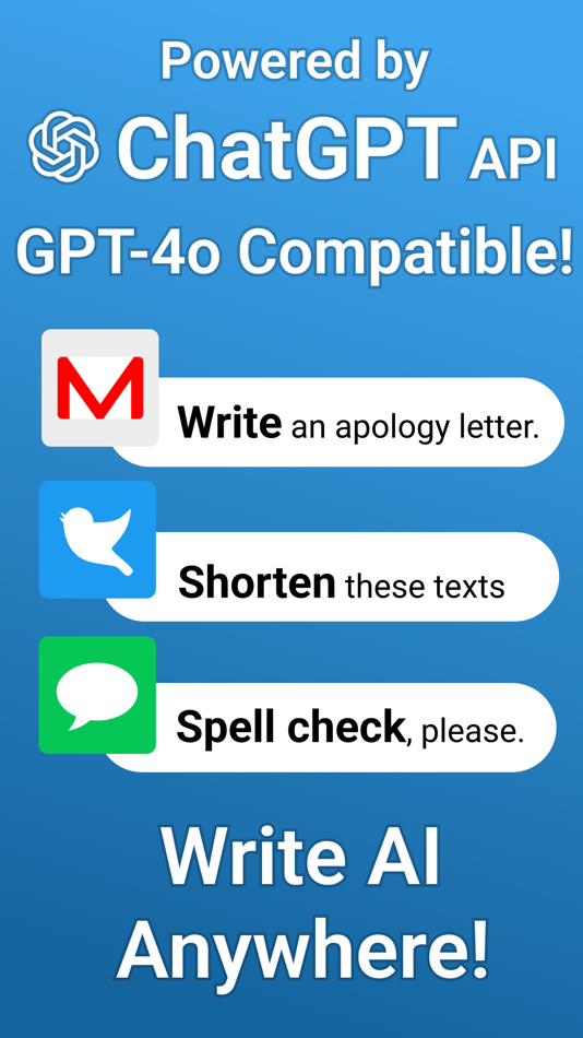 #2. AI Keyboard Spelling Grammar (iOS) 由: Tatsuaki Watanabe