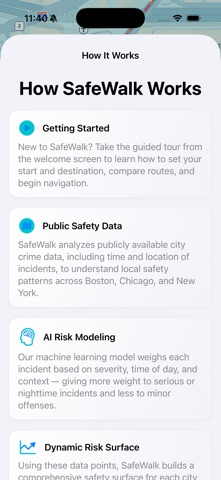 SafeWalk AI iPhone screenshot