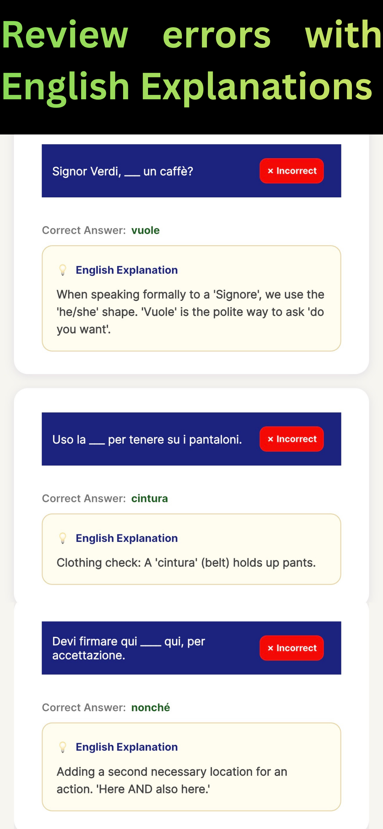 Italian Exam Academy: A1-B2 screenshot 7