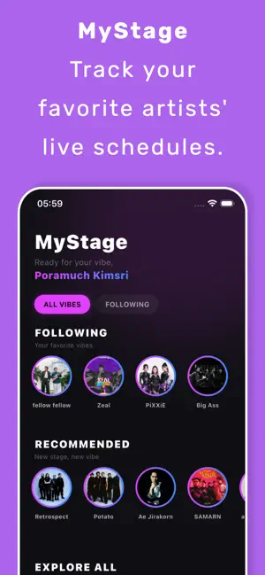 MyStage - Artist Tracker iPhone screenshot 1