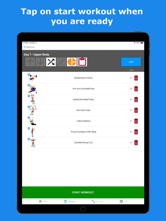Gains - Gym Workout Plan & Log iPad screenshot 2 - Health & Fitness app