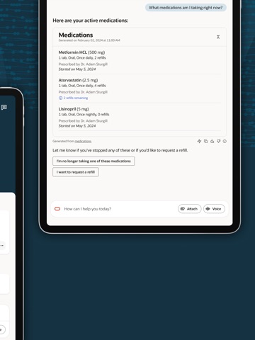 Oracle Health Patient Portal iPad screenshot