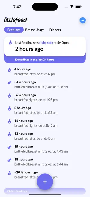 littlefeed - feed your baby screenshot 1