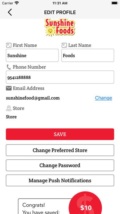 Sunshine Foods Screenshot