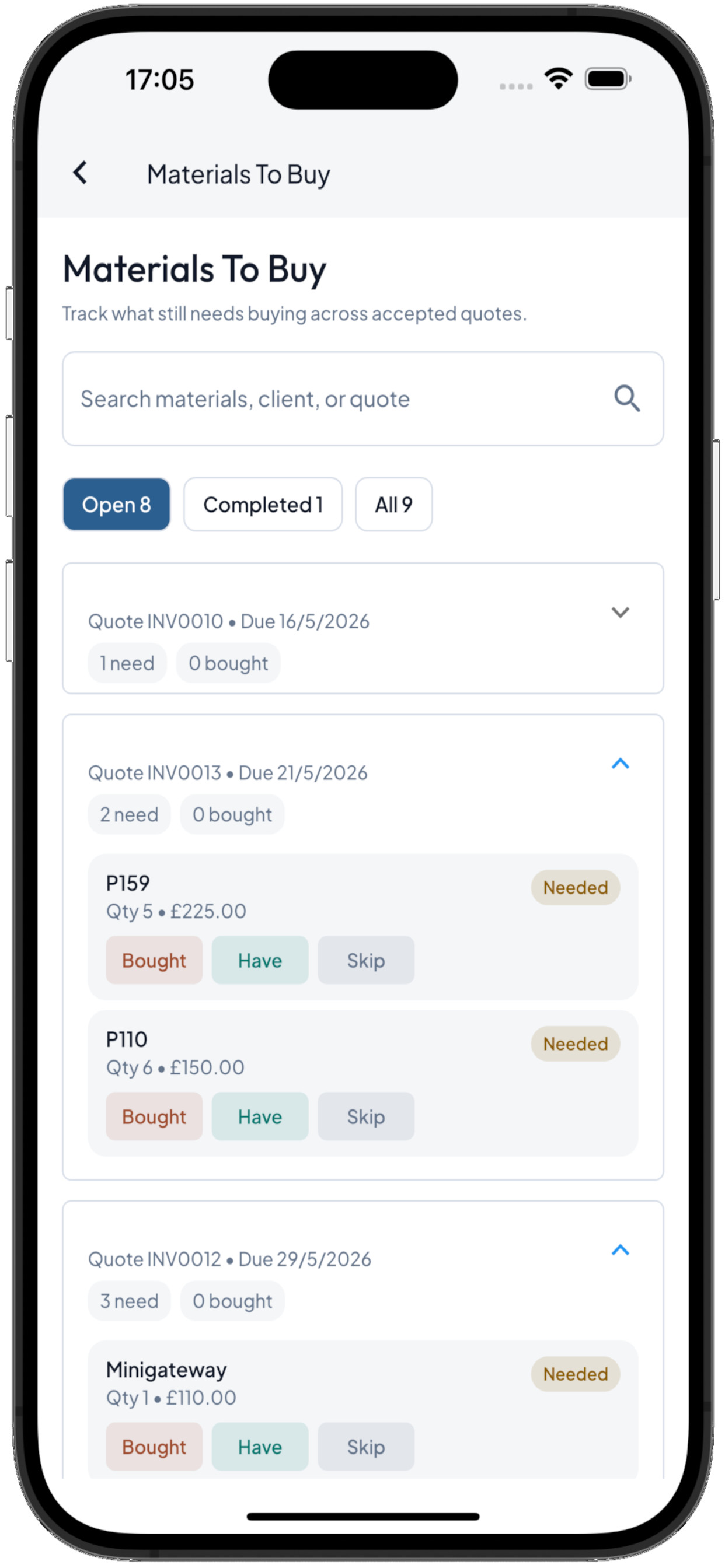Virgol Invoicing for Tradesmen