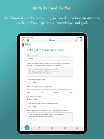 Dropshipping AI Startup Mentor iPad screenshot