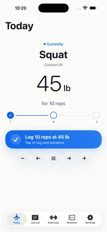 Simple Strength Journal screenshot