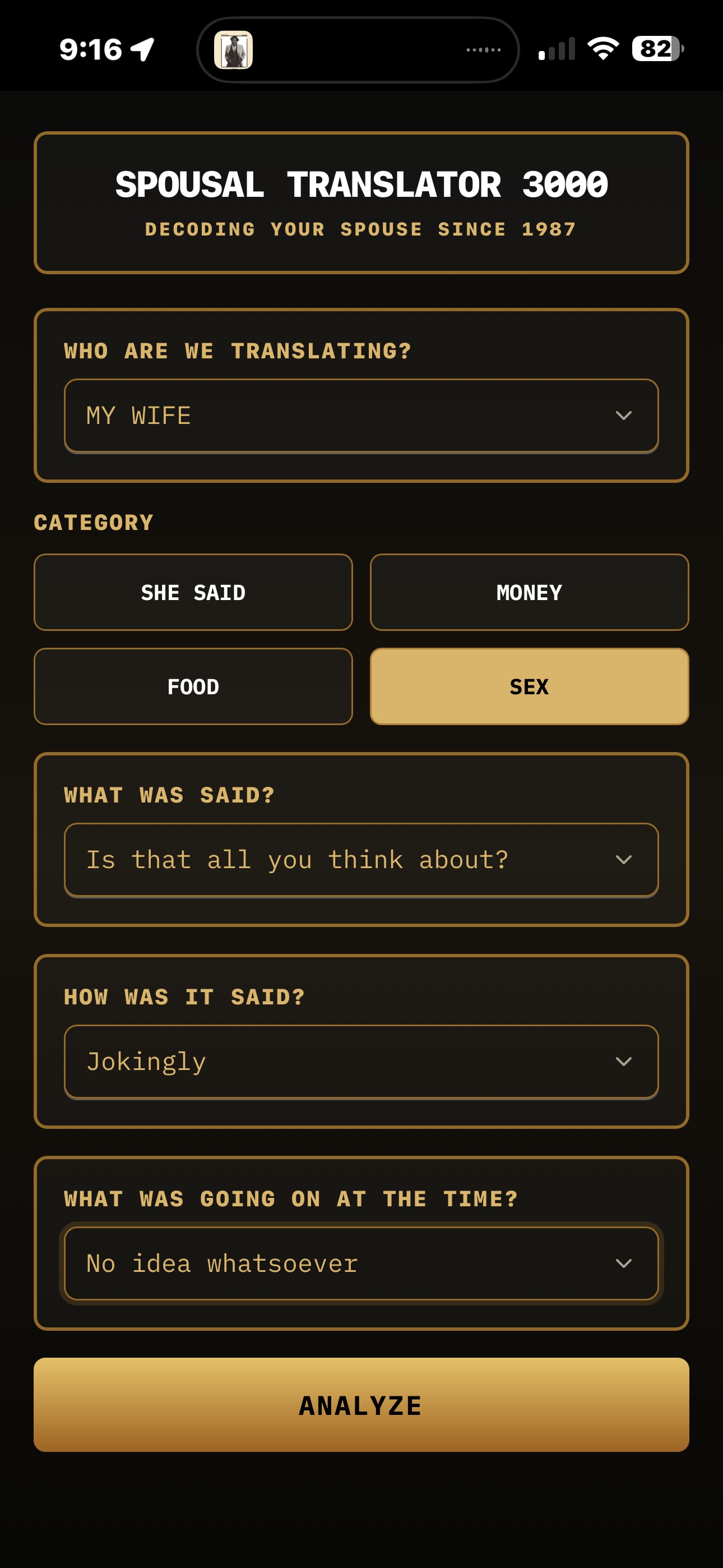 Screenshot 3 of Spousal Translator 3000