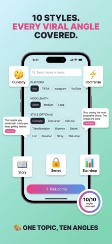HookLab AI: Hook Generator iPhone screenshot