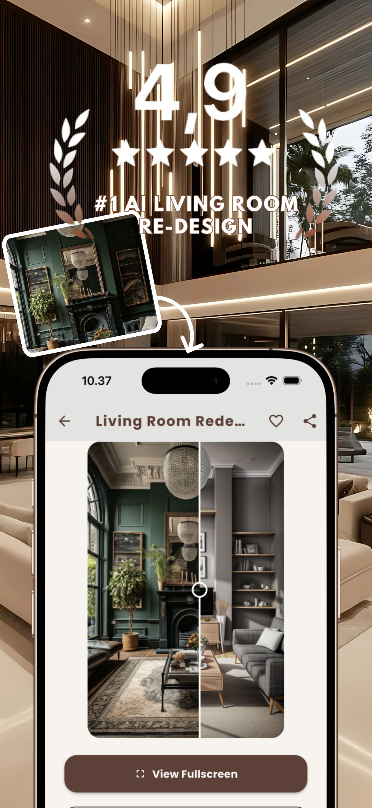 AI Living Room Makeover Design