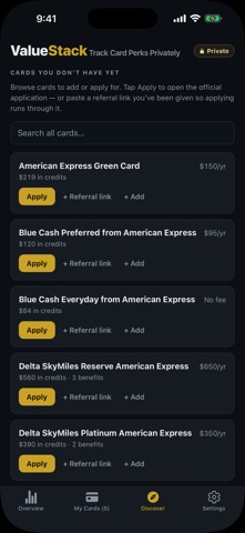 ValueStack iPhone screenshot