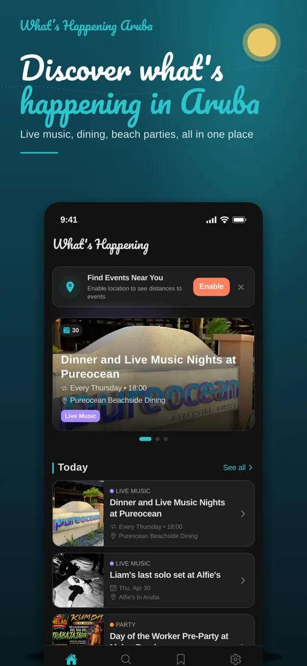 Screenshot #1 pour What's Happening Aruba