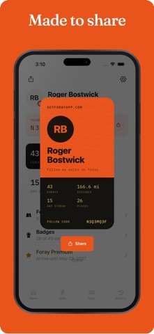 Foray: Walks & Step Goals Screenshot 10 of 10