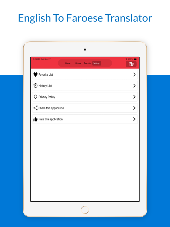 English To Faroese Translator iPad screenshot