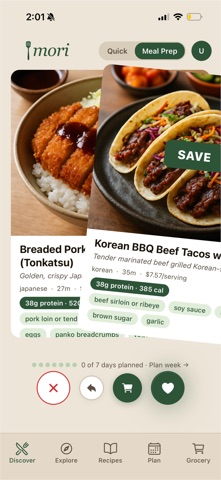 Mori - Recipe Discovery iPhone screenshot