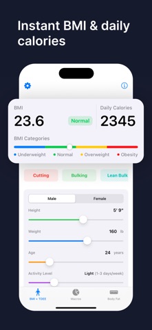 NutriSlider: BMI & Calories Screenshot 1 of 4