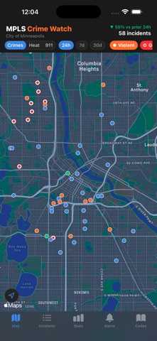 MPLS Crime Watch app screenshot