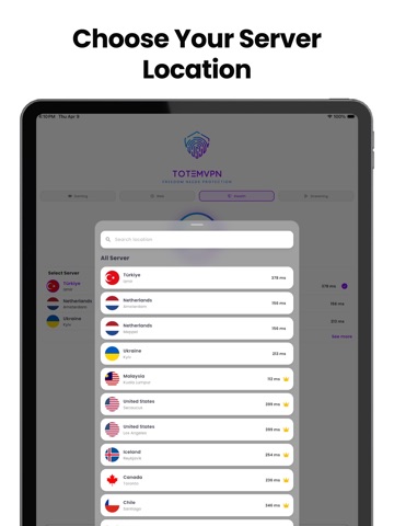TOTEM VPN iPad screenshot