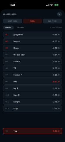 hangtime: auto dead hang timer screenshot
