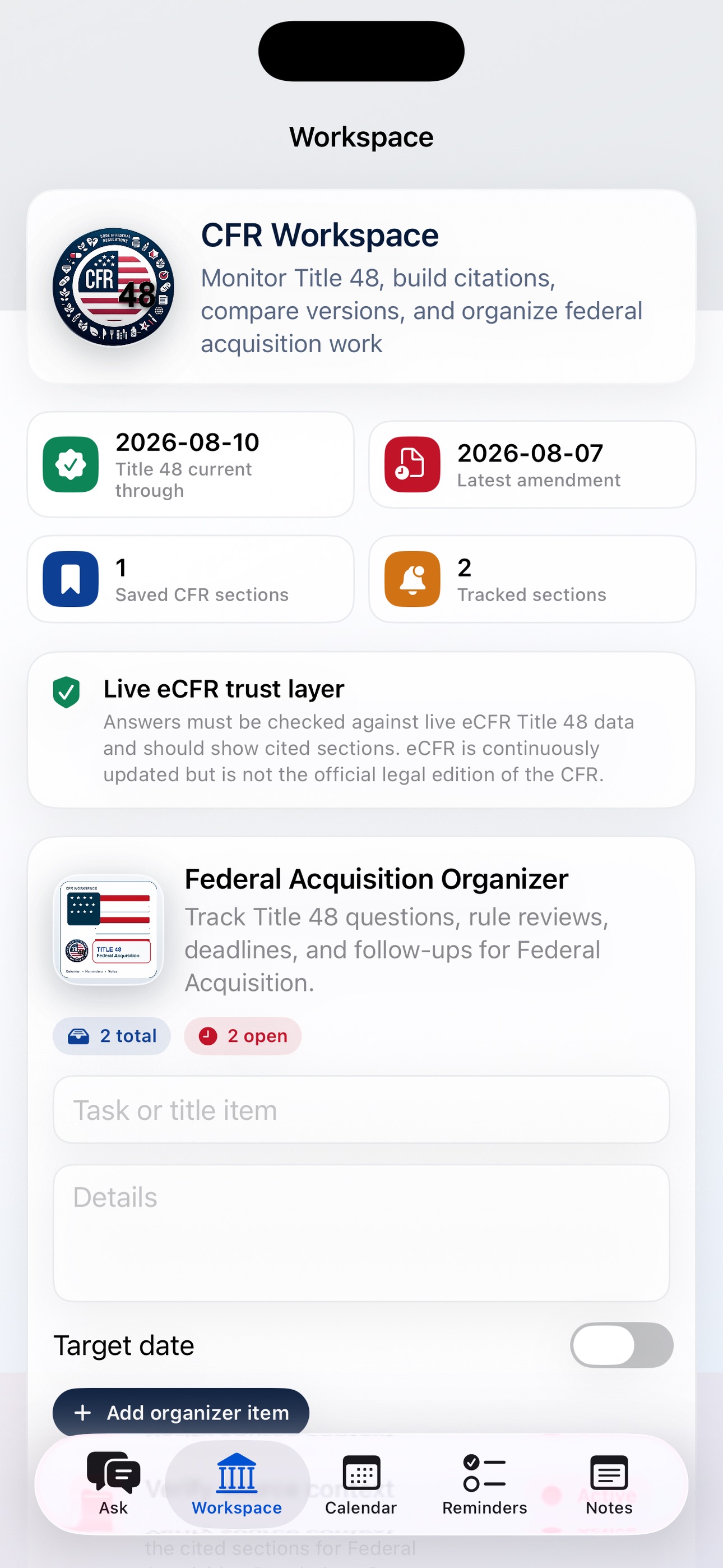 Screenshot 2 of CFR AI - Title 48