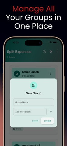 Split Expenses Pro Tracker iPhone screenshot