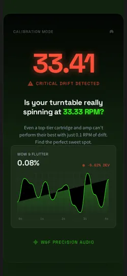Captura de pantalla de Wow And Flutter Tocadiscos RPM en iPhone 2