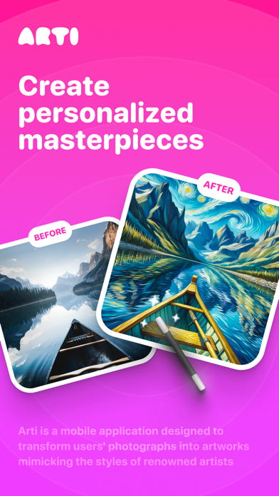 Screenshot #1 pour AI Art Generator App - ARTI