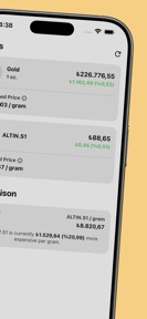 Gold Oz, ALTINS1, Silver Price screenshot