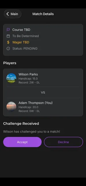 MatchBet Golf screenshot 4