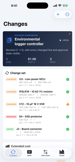 PartDelta: BOM Revision screenshot 1