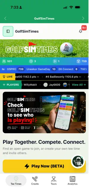 GolfSimTimes screenshot 1