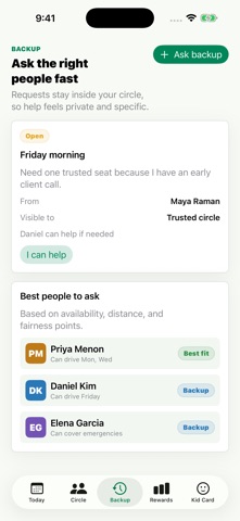 SchoolRun Circle iPhone screenshot