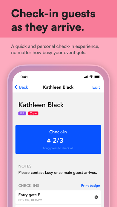 Screenshot #2 pour Guestlist: Guest List App