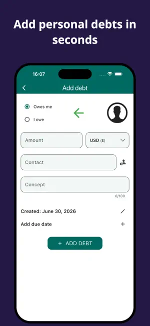 Debt Tracker: Personal Debts screenshot 2
