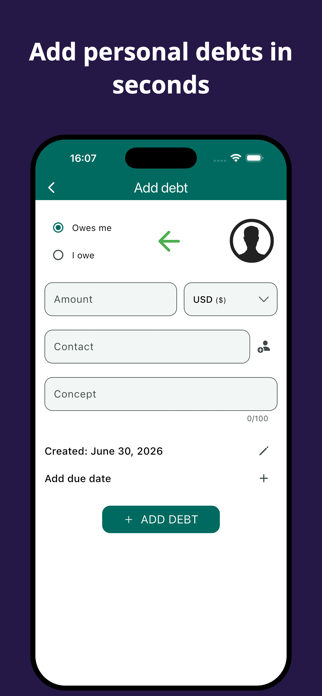 Debt Tracker: Personal Debts Screenshot 2 of 7
