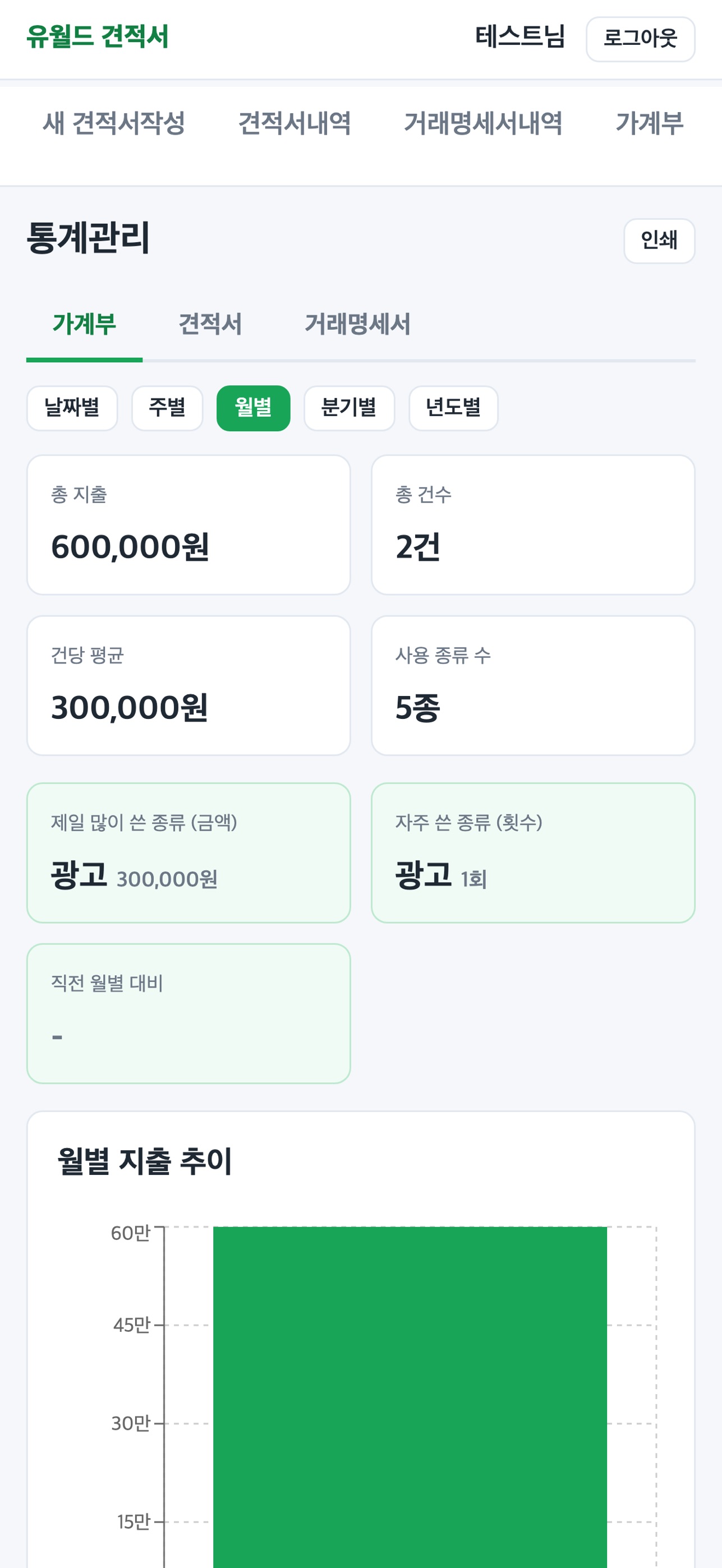 Screenshot 5 of 유월드 견적서